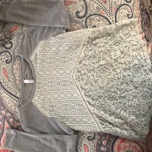 Xhilaration Long Sleeve-Lace Front